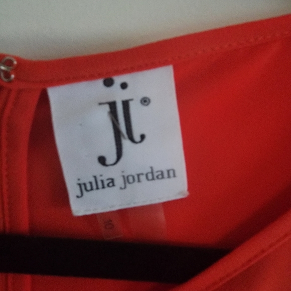 Julia Jordan Orange Laser Cut Shift Dress Size 10 - Picture 7 of 9